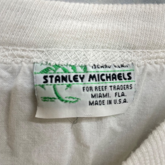 VTG Hawaii Sunset Top Size M White Banded Sleeves and Bottom Stanley Michaels - Picture 6 of 8